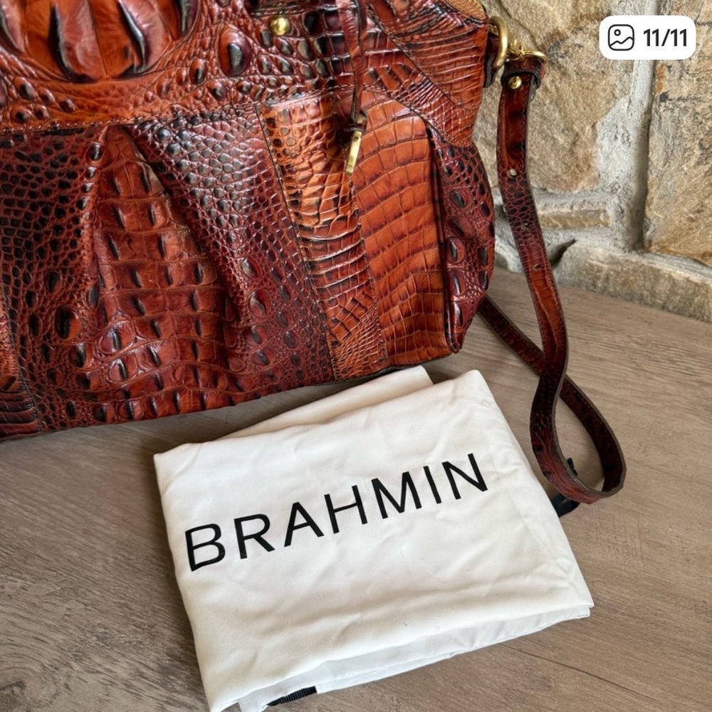 Brahmin Louise Pecan Satchel Dillard 75th Anniversary Melbourne Collection - Picture 9 of 9